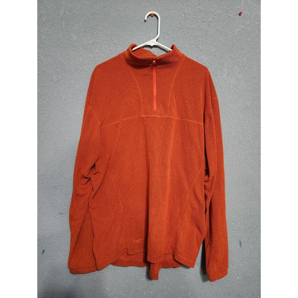 Vintage Arcteryx Y2k Orange Fleece Zip Pullover Size Xl Made In Canada